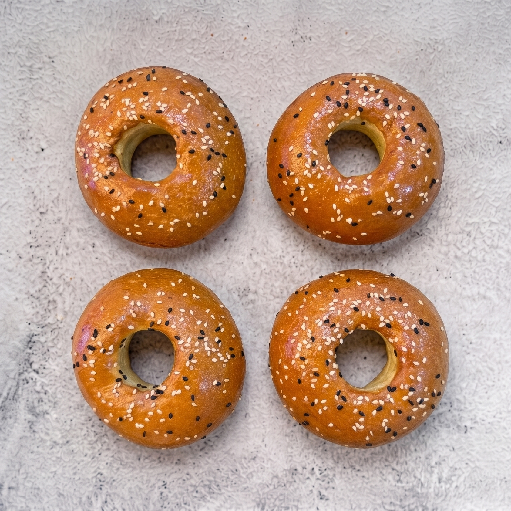 4x Bagels Black and White Sesame