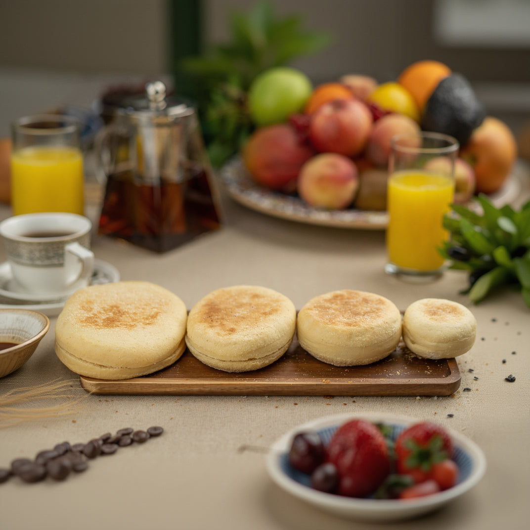 4x Large english muffin roll